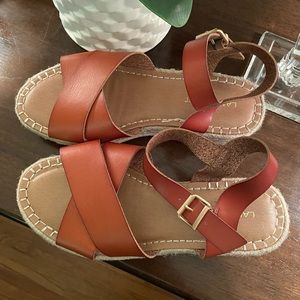 Dream Cloud Cross-Band Platform Wedge Espadrille Sandal